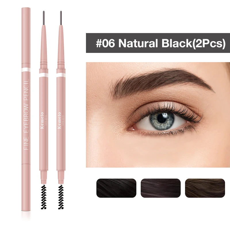 1.5mm Ultra Fine Double-Ended Eyebrow Pencil (Kemelo) Waterproof Sweat-proof Long Lasting Professional Eye Makeup For Women