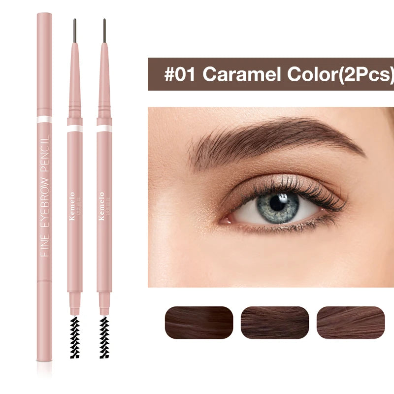 1.5mm Ultra Fine Double-Ended Eyebrow Pencil (Kemelo) Waterproof Sweat-proof Long Lasting Professional Eye Makeup For Women