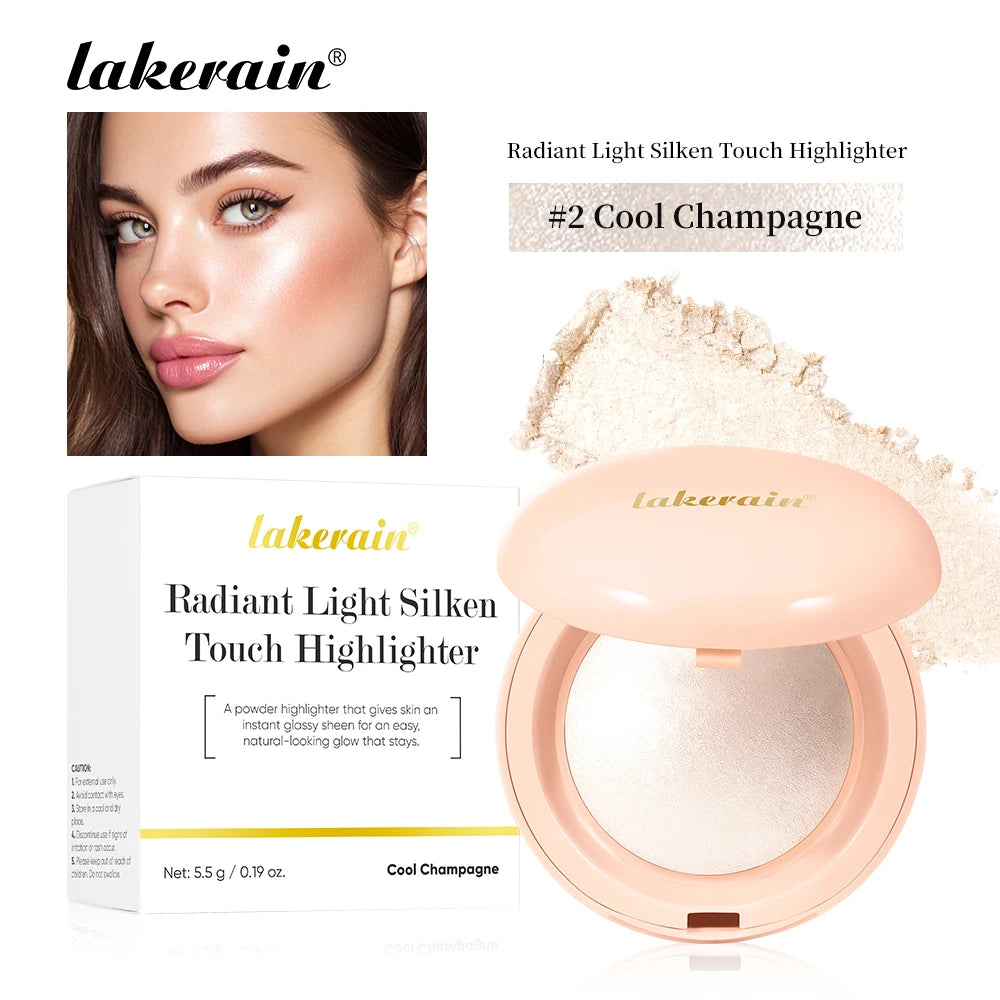 Waterproof Face Highlighter Instant Skin Silky LongLasting Glow Illuminator Glitter Shimmer Baked Highlighter Powder Makeup