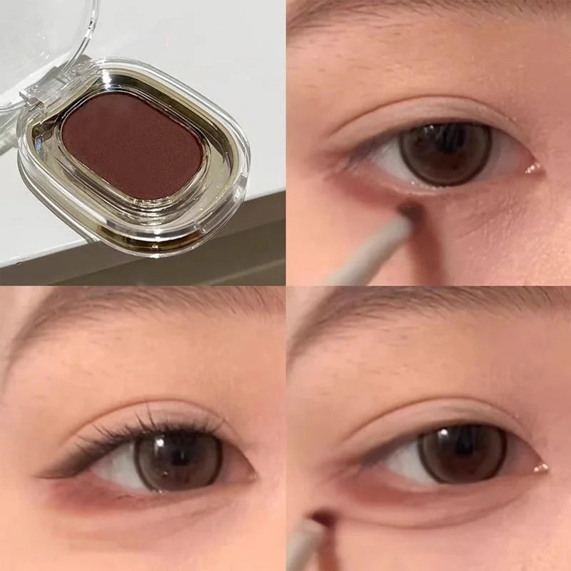 Red Brown Monochrome Eyeliner Eyeshadow Powder Palette Silky Matte Chocolate Lying Silkworm Eyeliner Waterproof Aegyo-sal Makeup