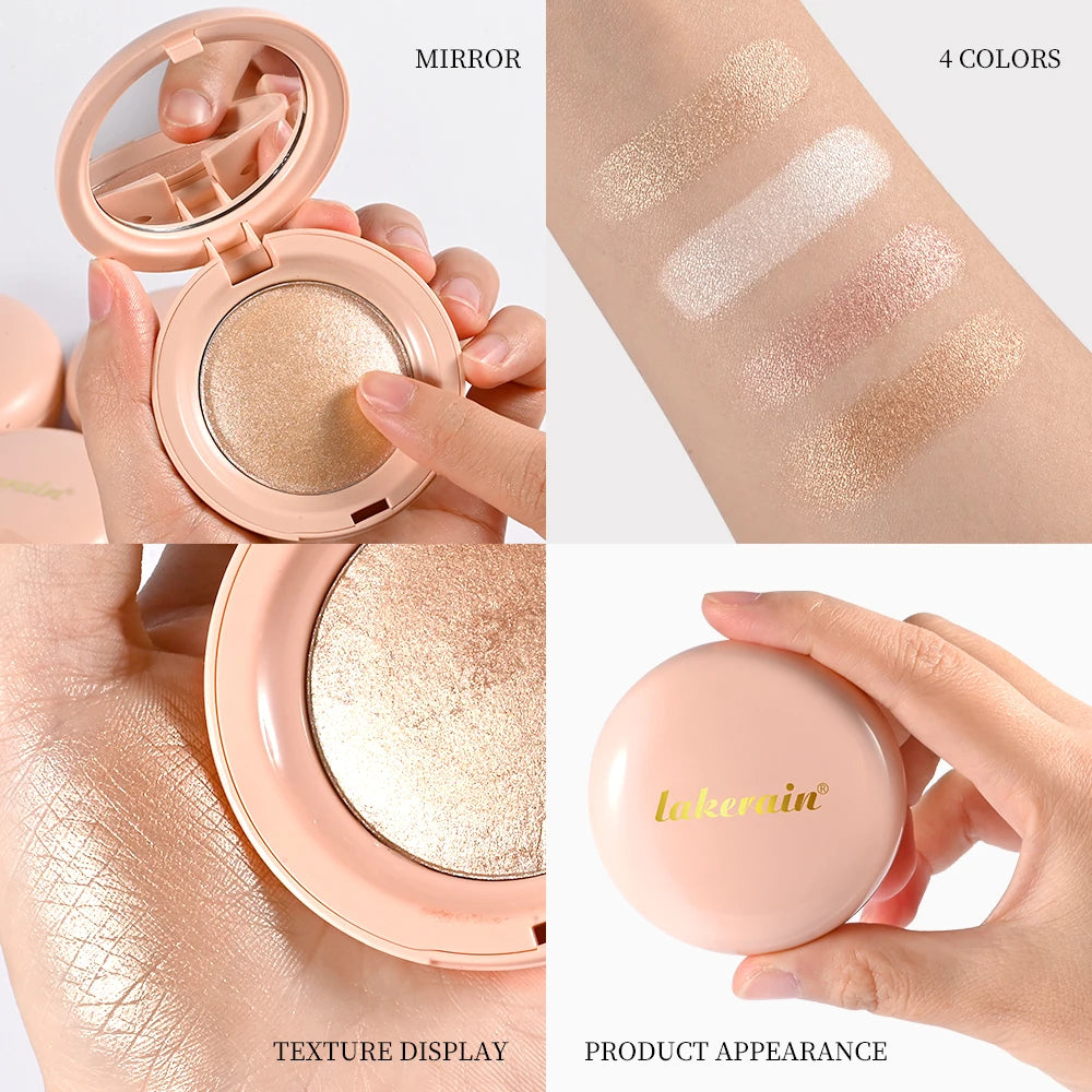 Waterproof Face Highlighter Instant Skin Silky LongLasting Glow Illuminator Glitter Shimmer Baked Highlighter Powder Makeup