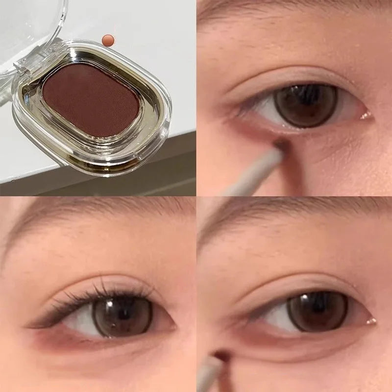 Red Brown Monochrome Eyeliner Eyeshadow Powder Palette Silky Matte Chocolate Lying Silkworm Eyeliner Waterproof Aegyo-sal Makeup