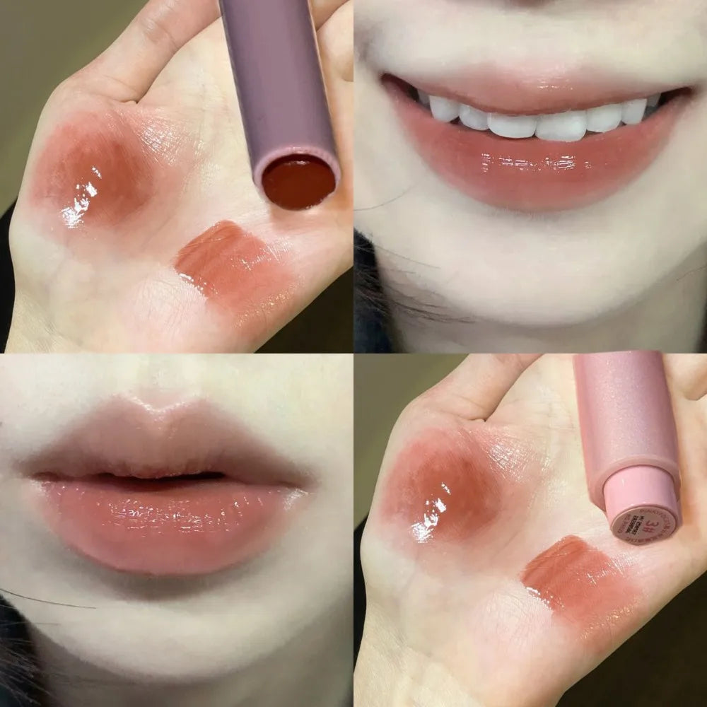Diamond Pink Glitter Solid Jelly Lip Gloss Pen Moisturizing Mirror Water Lipstick Light Film-forming Non-Fading Gloss Cosmetic