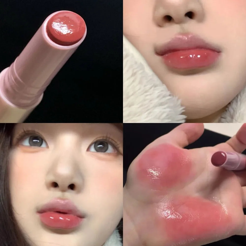 Diamond Pink Glitter Solid Jelly Lip Gloss Pen Moisturizing Mirror Water Lipstick Light Film-forming Non-Fading Gloss Cosmetic