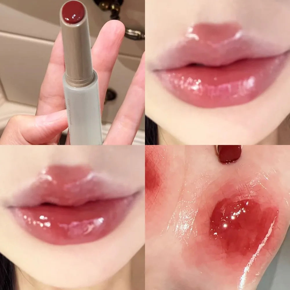 Diamond Pink Glitter Solid Jelly Lip Gloss Pen Moisturizing Mirror Water Lipstick Light Film-forming Non-Fading Gloss Cosmetic