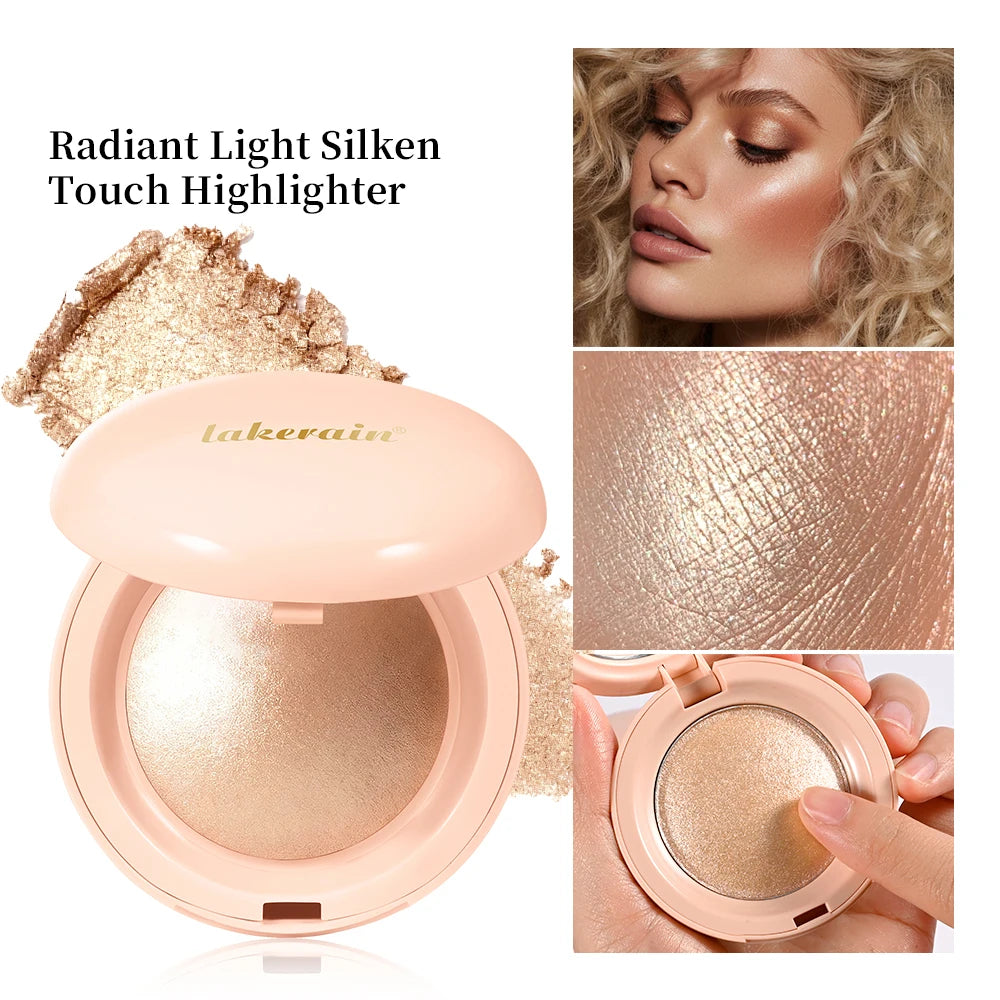 Waterproof Face Highlighter Instant Skin Silky LongLasting Glow Illuminator Glitter Shimmer Baked Highlighter Powder Makeup