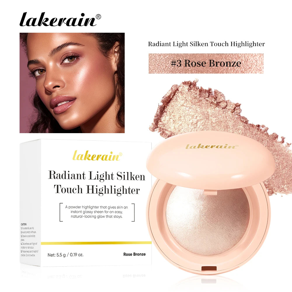 Waterproof Face Highlighter Instant Skin Silky LongLasting Glow Illuminator Glitter Shimmer Baked Highlighter Powder Makeup