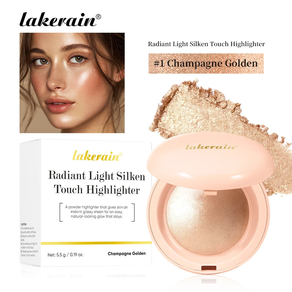 Waterproof Face Highlighter Instant Skin Silky LongLasting Glow Illuminator Glitter Shimmer Baked Highlighter Powder Makeup